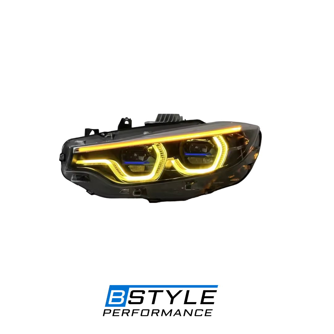 Ikon Style Bmw 4 Series F32 F33 F80 F82 Triple-Color Headlights Yellow-White-Amber DRL