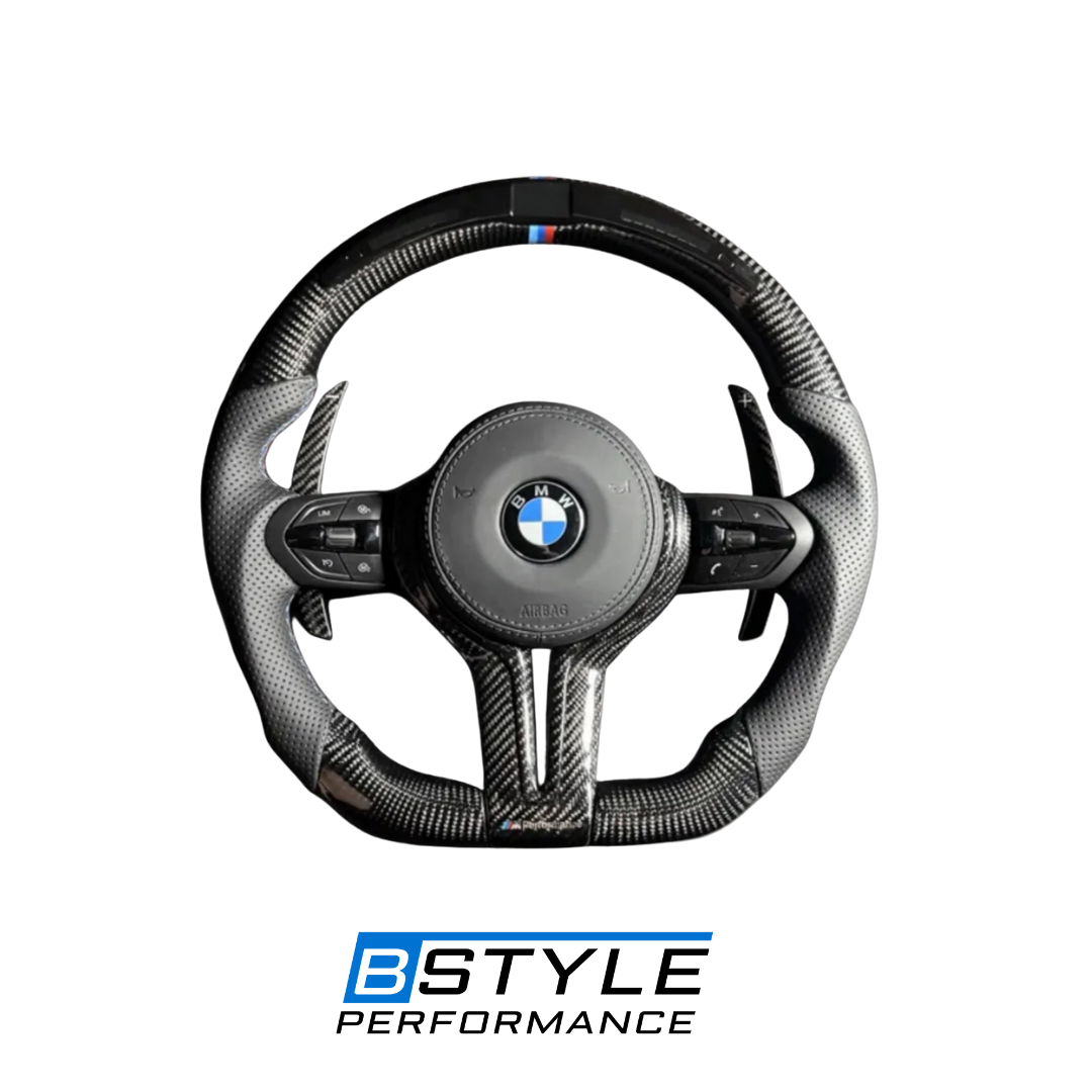 M-Competition Design LED Carbon Fiber Steering Wheel Leather F-Series