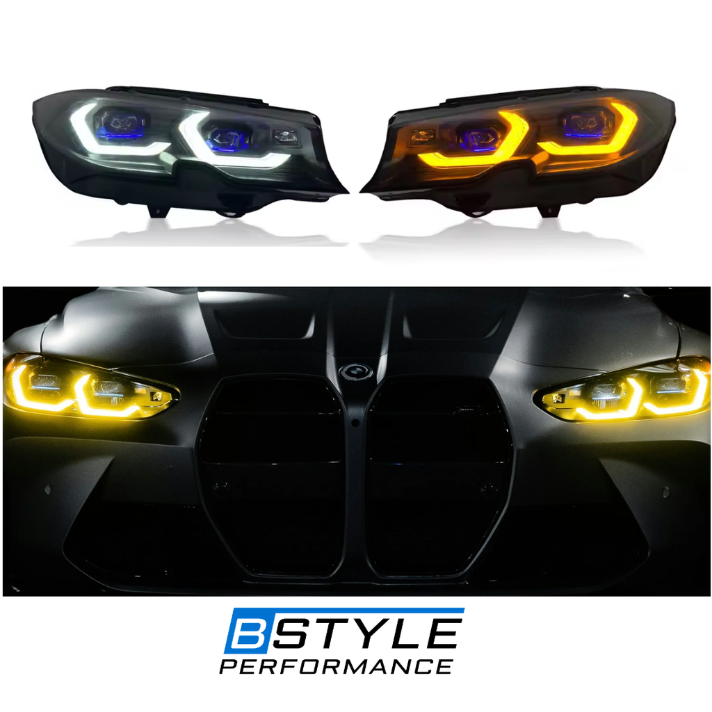 BMW 3 Series G20 2019-2022 Laser Style Headlights Dual Color White - Yellow Drl
