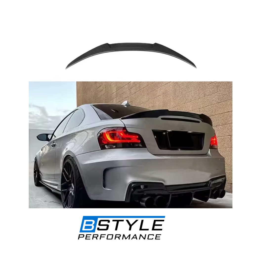 BMW 1 Series E82 M4 Style Carbon Fiber Rear Bumper Tail Wing Double Deck