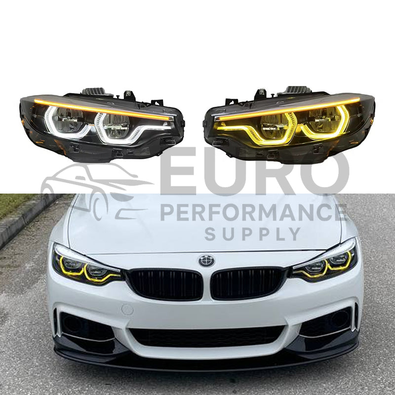 Ikon II Style Bmw 4 Series F32 F33 F82 Dual-Color Headlights Yellow-White DRL